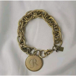 John Wind Sorority Gal Coin Initial Bracelet Initial R